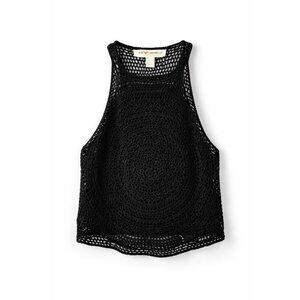 Coachella H&M. Crochet Knit Tank Top Festival Boho Black Size L